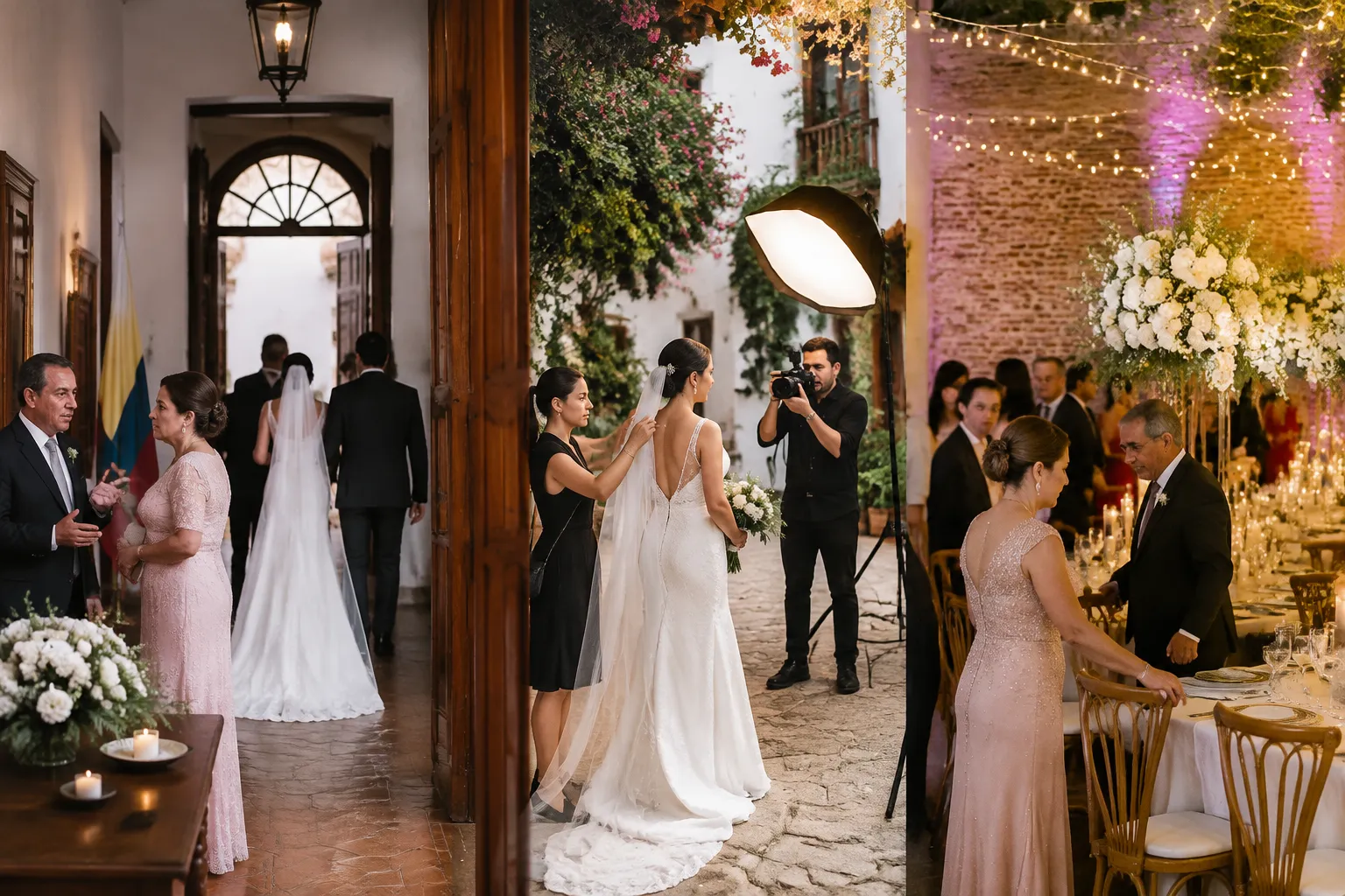 Wedding day transition plan connecting a civil ceremony, photographs, and reception