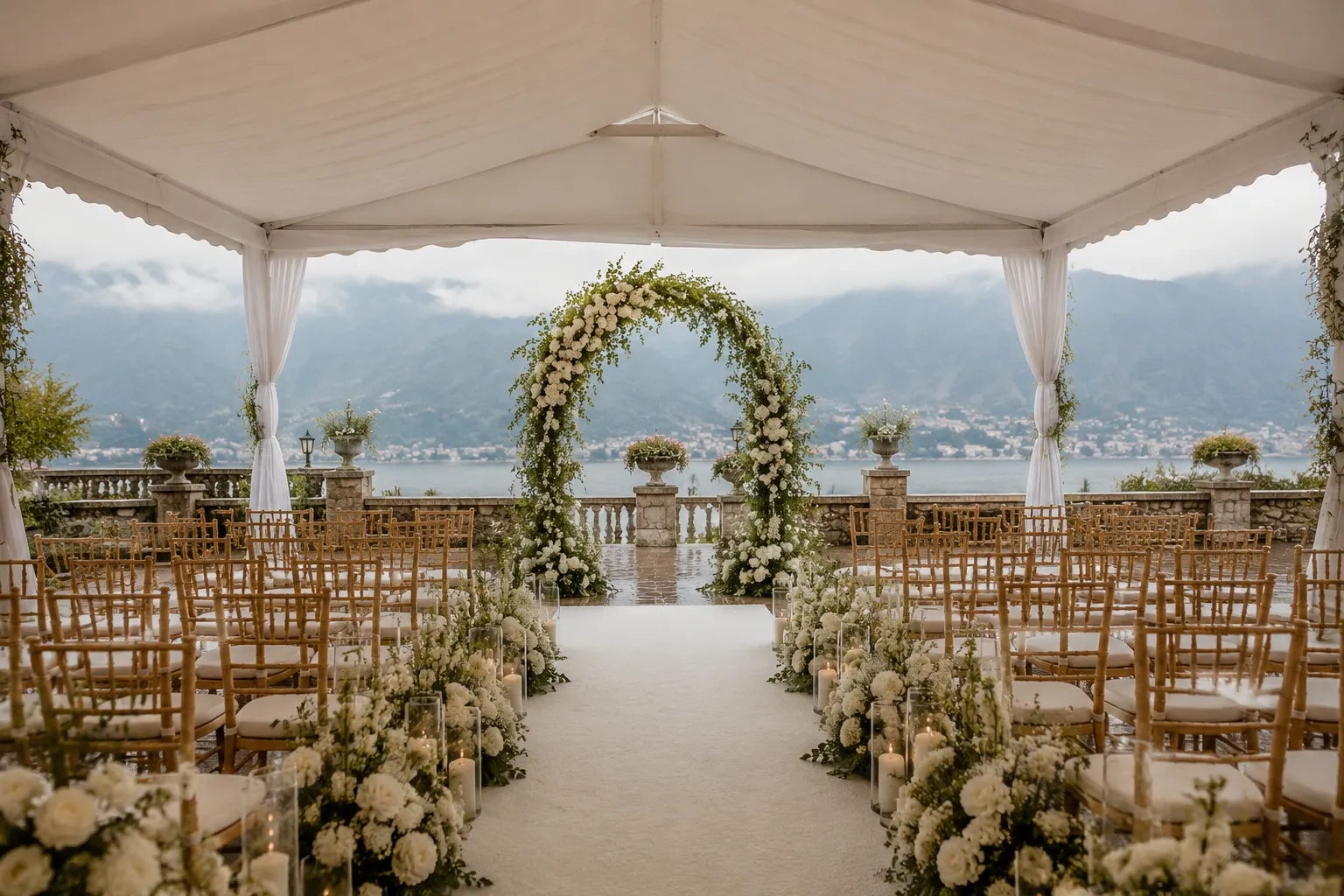 Outdoor Destination Wedding Rain Backup Plan